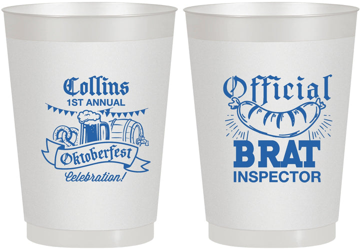 Personalized Oktoberfest 10 oz Frosted Cups - Brat Inspector | 240011