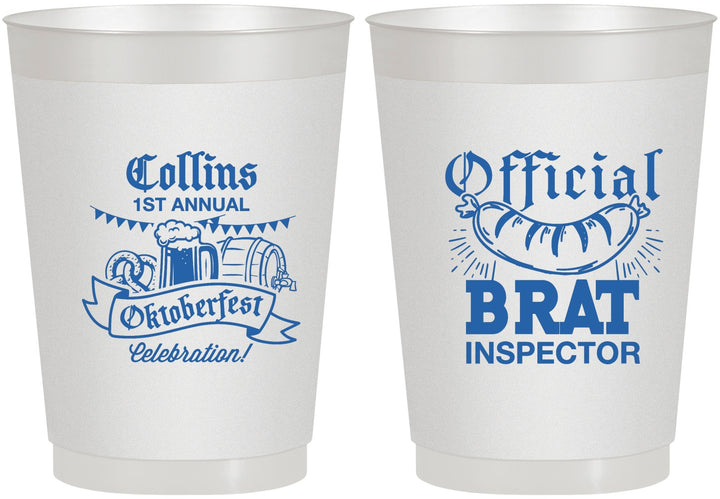 Personalized Oktoberfest 10 oz Frosted Cups - Brat Inspector | 240011