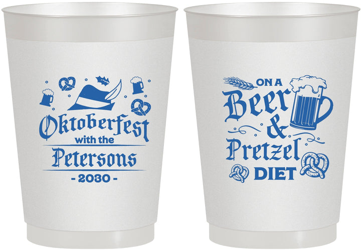 Personalized Oktoberfest 10 oz Frosted Cups - Pretzel | 240012