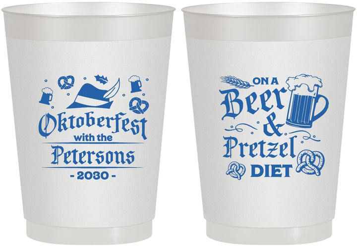 Personalized Oktoberfest 10 oz Frosted Cups - Pretzel | 240012