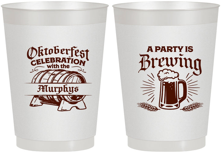 Personalized Oktoberfest 10 oz Frosted Cups - Beer Keg | 240014