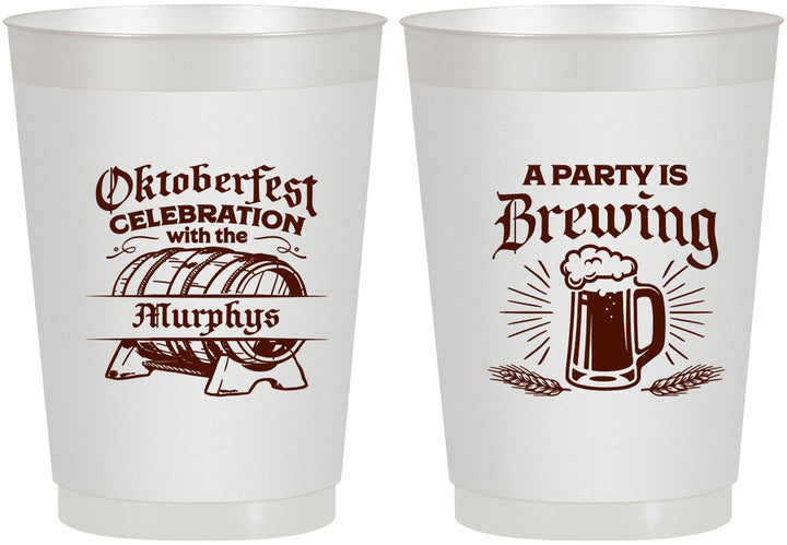 Personalized Oktoberfest 10 oz Frosted Cups - Beer Keg | 240014