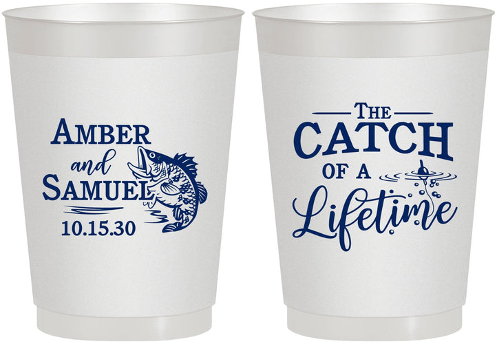 Personalized Wedding 10 oz Frosted Cups - Catch Of A Lifetime Fish | 246