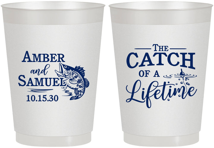 Personalized Wedding 10 oz Frosted Cups - Catch Of A Lifetime Fish | 246