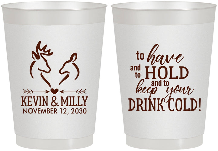 Personalized Wedding 10 oz Frosted Cups - To Have And To Hold | 250