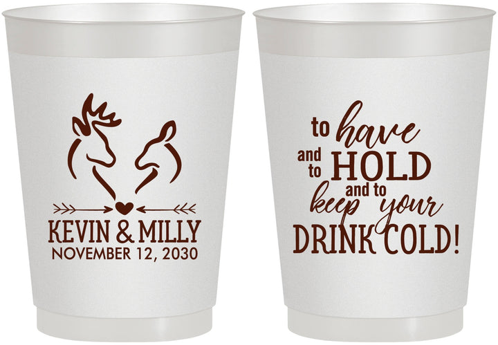 Personalized Wedding 10 oz Frosted Cups - To Have And To Hold | 250