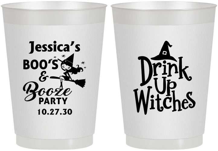 Personalized Halloween 10 oz Frosted Cups - Drink Up Witches | 250001