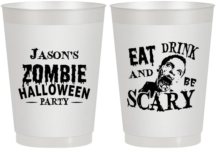 Personalized Halloween 10 oz Frosted Cups - Eat Drink Be Scary | 250003