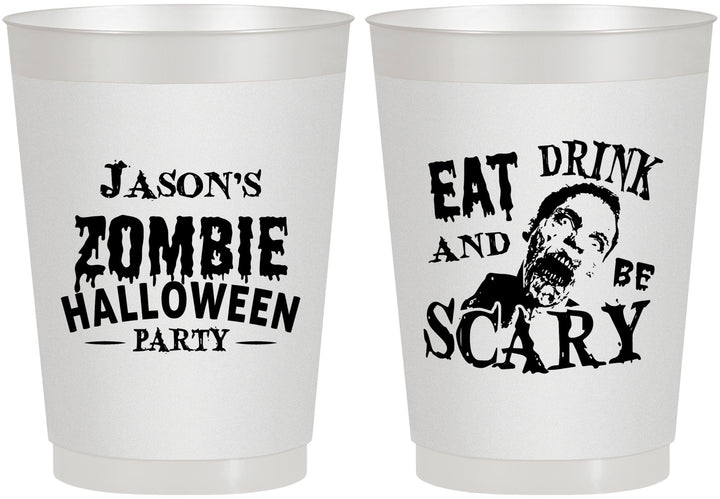 Personalized Halloween 10 oz Frosted Cups - Eat Drink Be Scary | 250003