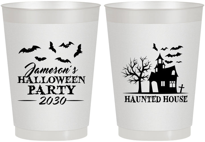 Personalized Halloween 10 oz Frosted Cups - Haunted House | 250006