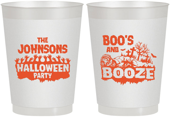 Personalized Halloween 10 oz Frosted Cups - Boos And Booze | 250012