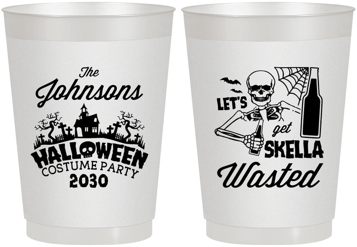 Personalized Halloween 10 oz Frosted Cups - Skellawasted Skeleton | 250014