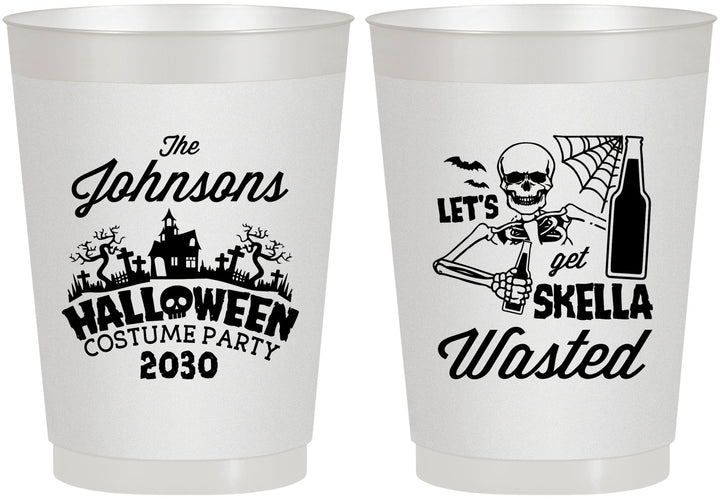 Personalized Halloween 10 oz Frosted Cups - Skellawasted Skeleton | 250014