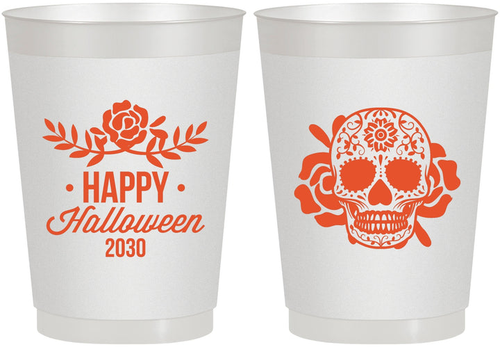 Personalized Halloween 10 oz Frosted Cups - Sugar Skull | 250020