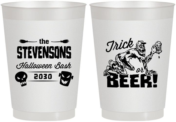 Personalized Halloween 10 oz Frosted Cups - Trick Or Beer | 250021