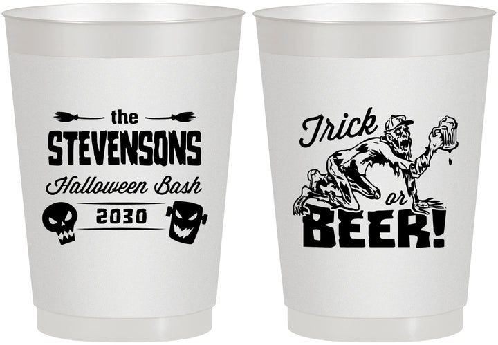 Personalized Halloween 10 oz Frosted Cups - Trick Or Beer | 250021