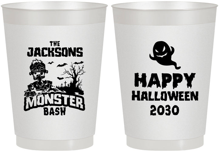 Personalized Halloween 10 oz Frosted Cups - Ghost Monster | 250022