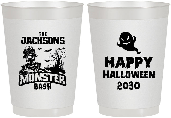 Personalized Halloween 10 oz Frosted Cups - Ghost Monster | 250022