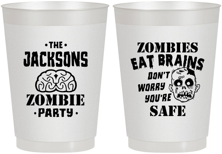 Personalized Halloween 10 oz Frosted Cups - Zombie Brain | 250026