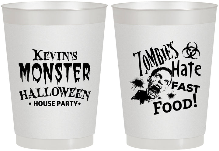 Personalized Halloween 10 oz Frosted Cups - Monster Zombie | 250027