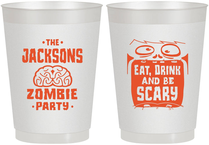 Personalized Halloween 10 oz Frosted Cups - Eat Drink Be Scary | 250028