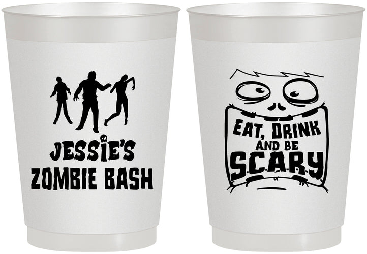 Personalized Halloween 10 oz Frosted Cups - Eat Drink Be Scary | 250029