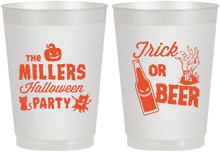 Personalized Halloween 10 oz Frosted Cups - Trick Or Beer | 250032