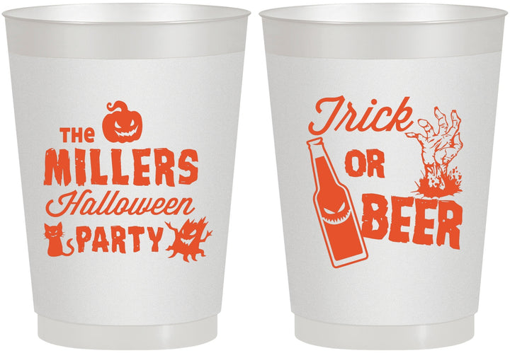 Personalized Halloween 10 oz Frosted Cups - Trick Or Beer | 250032