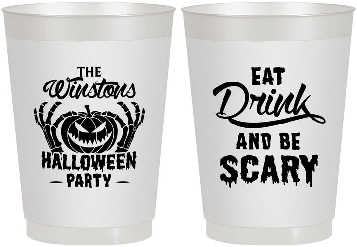 Personalized Halloween 10 oz Frosted Cups - Eat Drink Be Scary | 250033