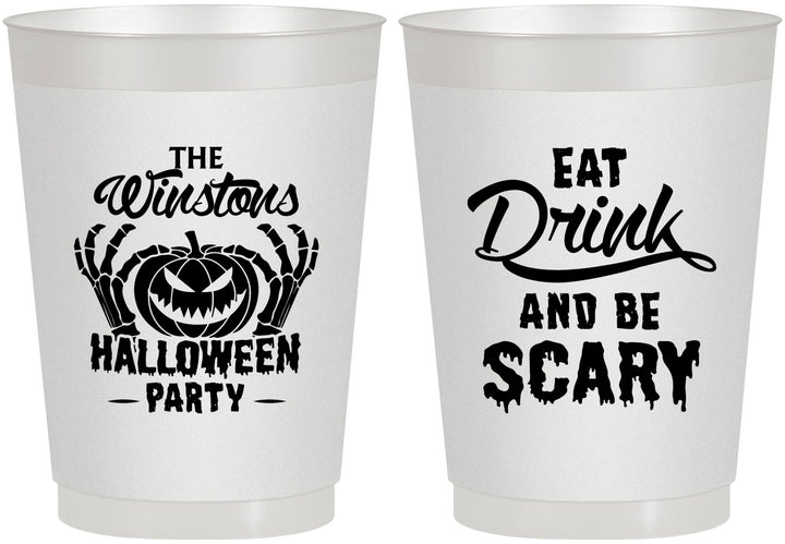 Personalized Halloween 10 oz Frosted Cups - Eat Drink Be Scary | 250033