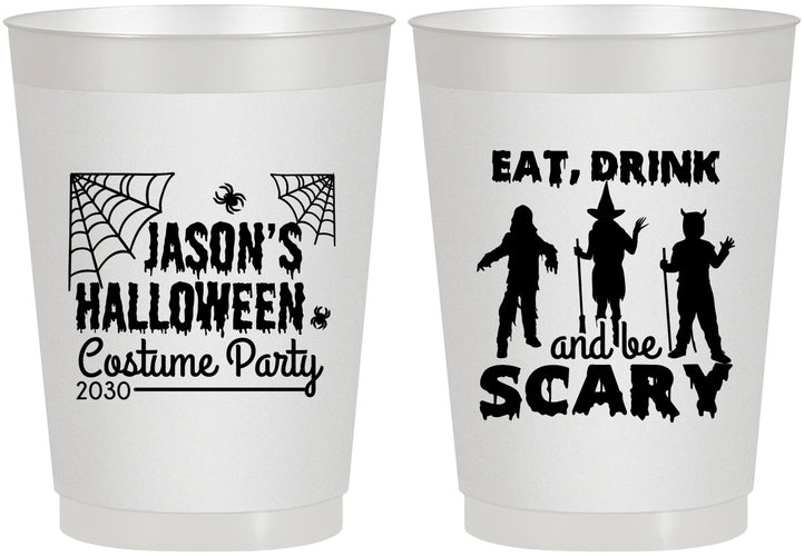 Personalized Halloween 10 oz Frosted Cups - Eat Drink Be Scary | 250038
