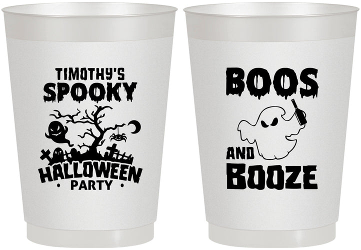 Personalized Halloween 10 oz Frosted Cups - Boos And Booze | 250041