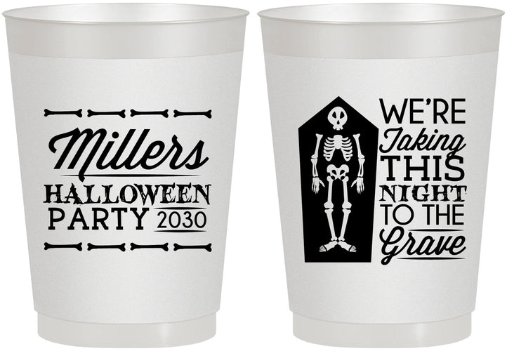 Personalized Halloween 10 oz Frosted Cups - Skeleton | 250051