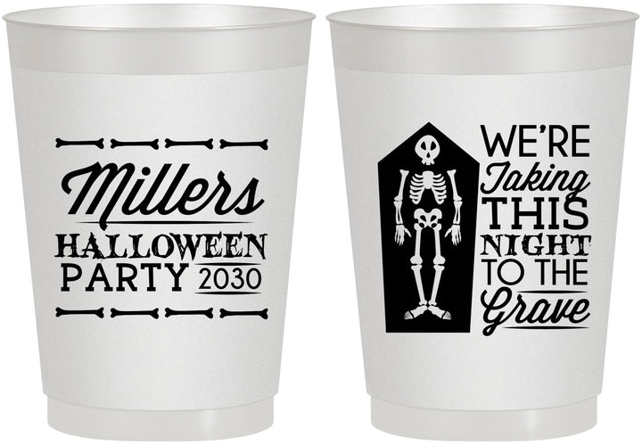 Personalized Halloween 10 oz Frosted Cups - Skeleton | 250051