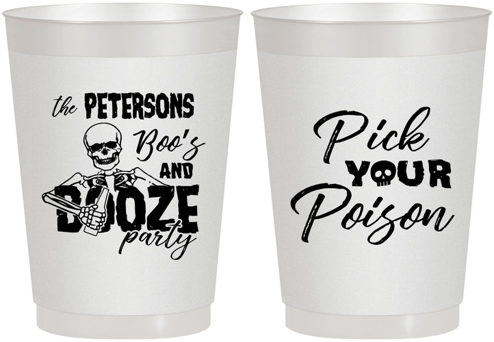 Personalized Halloween 10 oz Frosted Cups - Boos And Booze | 250054