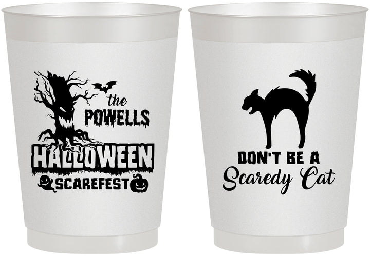 Personalized Halloween 10 oz Frosted Cups - Scaredy Cat | 250055