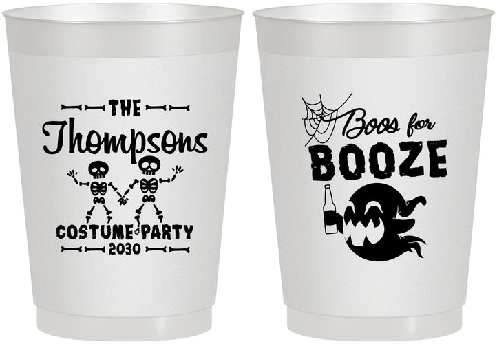 Personalized Halloween 10 oz Frosted Cups - Boos And Booze | 250058