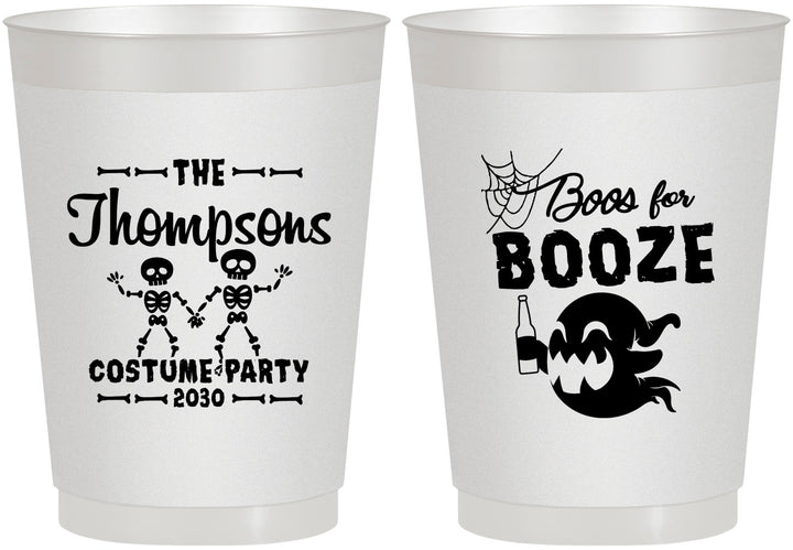 Personalized Halloween 10 oz Frosted Cups - Boos And Booze | 250058