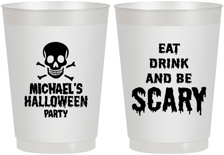 Personalized Halloween 10 oz Frosted Cups - Eat Drink Be Scary | 250059