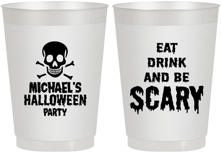 Personalized Halloween 10 oz Frosted Cups - Eat Drink Be Scary | 250059