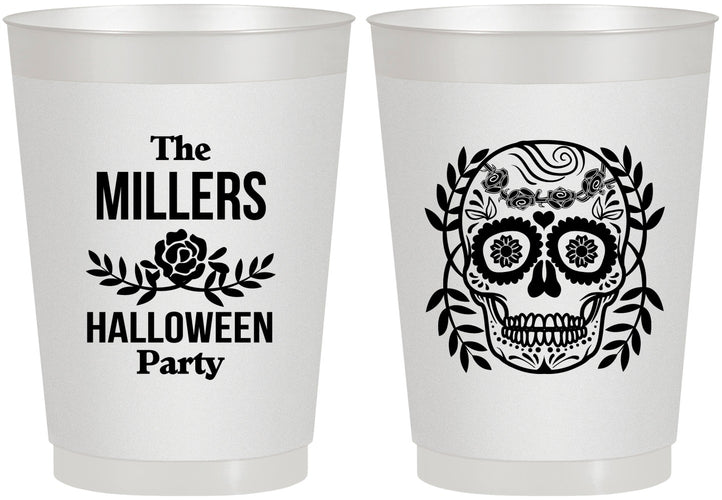 Personalized Halloween 10 oz Frosted Cups - Sugar Skull | 250061