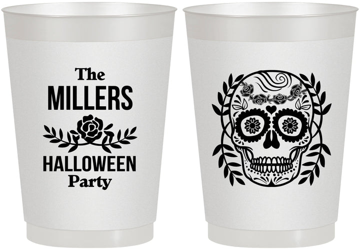 Personalized Halloween 10 oz Frosted Cups - Sugar Skull | 250061