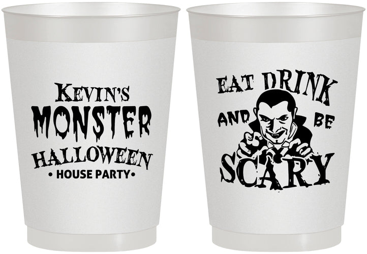 Personalized Halloween 10 oz Frosted Cups - Eat Drink Be Scary | 250063