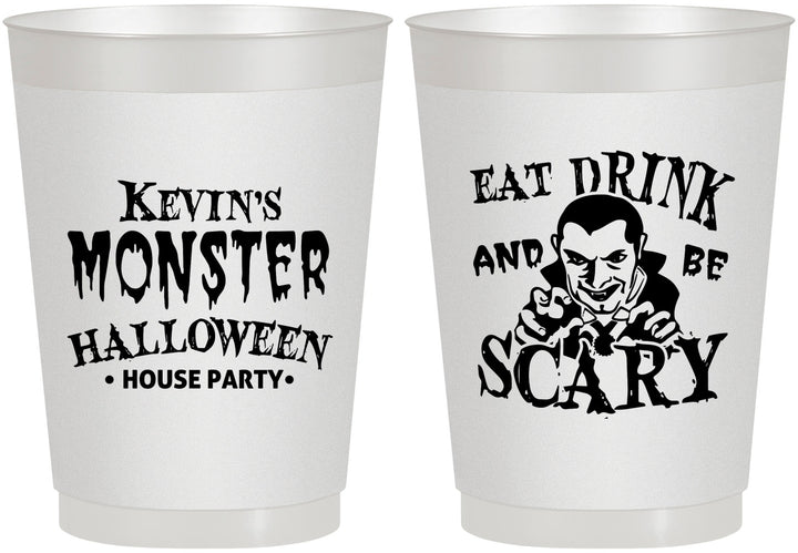 Personalized Halloween 10 oz Frosted Cups - Eat Drink Be Scary | 250063