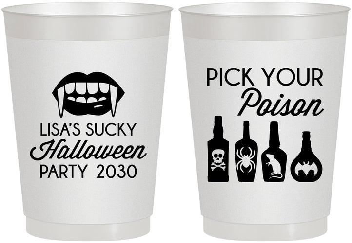 Personalized Halloween 10 oz Frosted Cups - Pick Your Poison | 250065