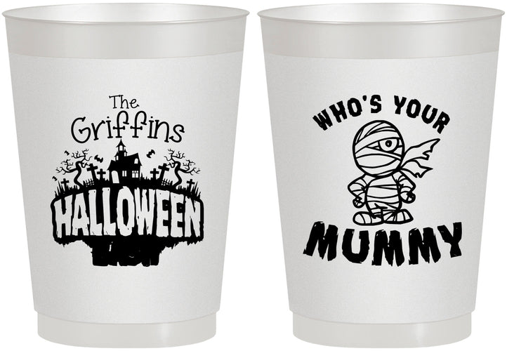 Personalized Halloween 10 oz Frosted Cups - Whos Your Mummy | 250067