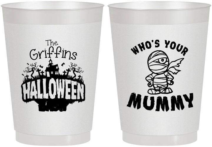 Personalized Halloween 10 oz Frosted Cups - Whos Your Mummy | 250067