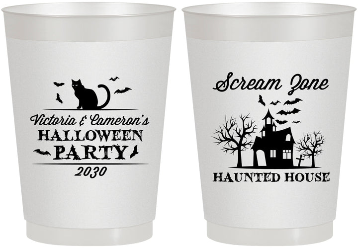 Personalized Halloween 10 oz Frosted Cups - Haunted House | 250071