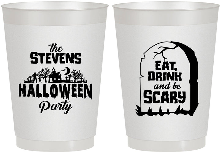 Personalized Halloween 10 oz Frosted Cups - Eat Drink Be Scary | 250074