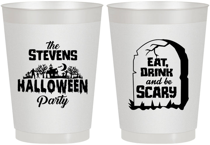 Personalized Halloween 10 oz Frosted Cups - Eat Drink Be Scary | 250074